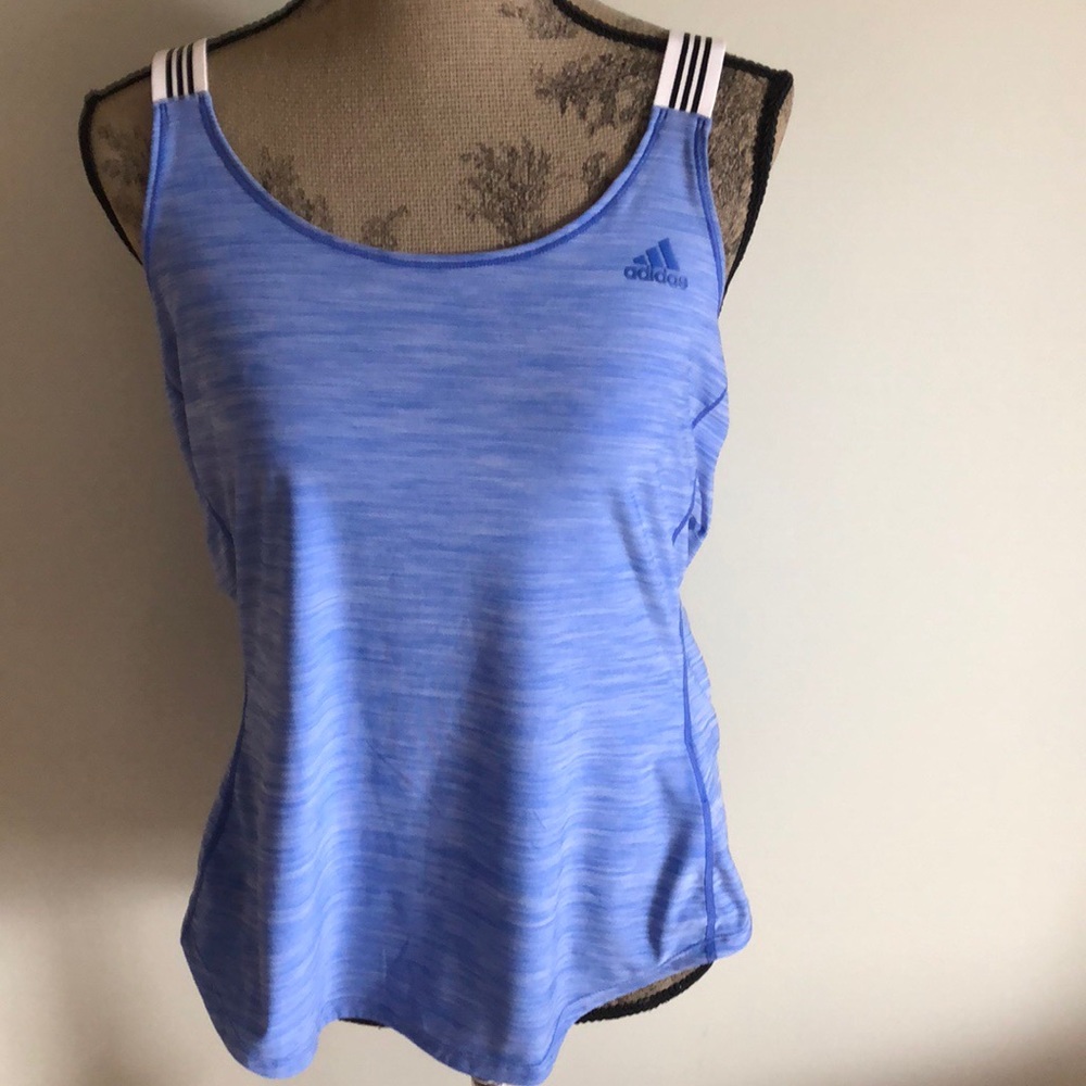 Adidas Sports X Back Tank Top - Medium Blue Sz X-Large - Picture 1 of 8